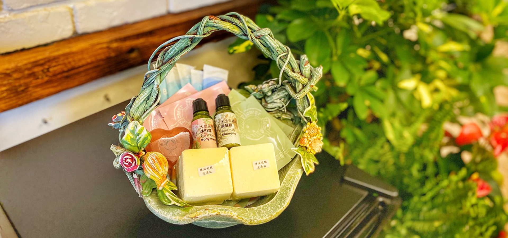 場域內販售各種精油產品